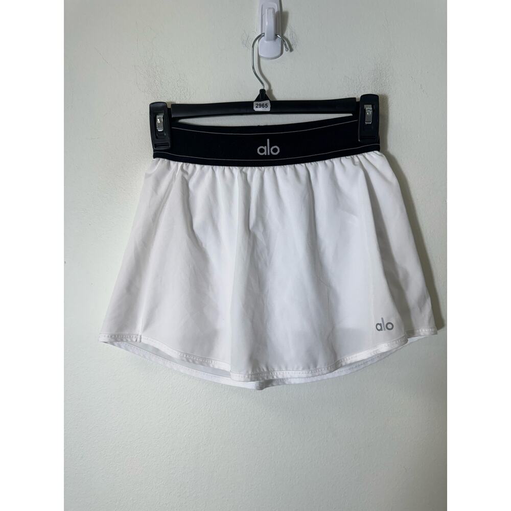 Alo White Black Match Point Tennis Skirt Skort Sz XS